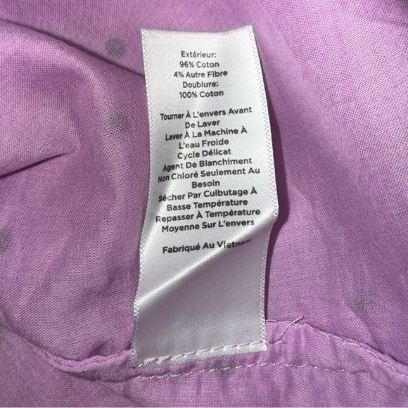 TALBOTS CLIP DOT COLLARED POPOVER - VIBRANT FLORAL 1X Purple/Navy Dots - Picture 11 of 13